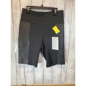 tropical y2k boho indie ATHLETA Delancey Gleam Black Moto Biker Short Sz Medium